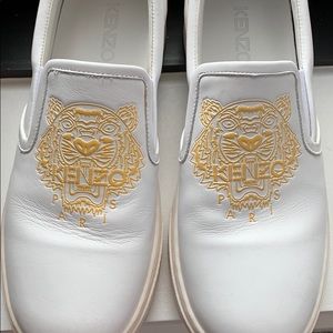 Kenzo slip on casual white shoes